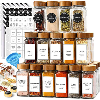 13-Piece Glass Spice Jar Set with Lids