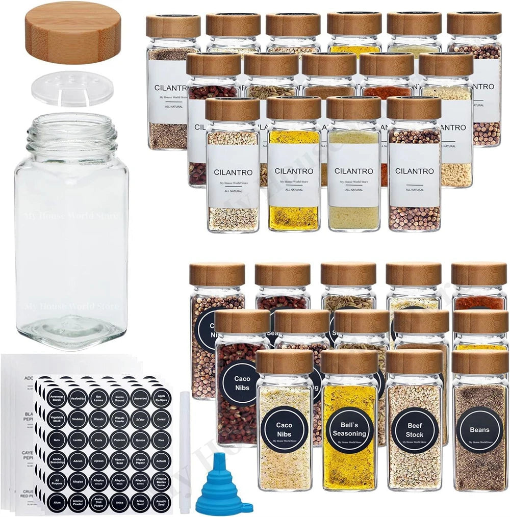 13-Piece Glass Spice Jar Set with Lids