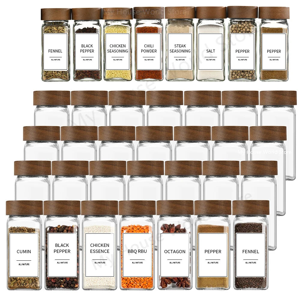 13-Piece Glass Spice Jar Set with Lids