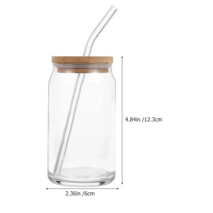 Mason Jar Coffee Mug with Lid & Straw