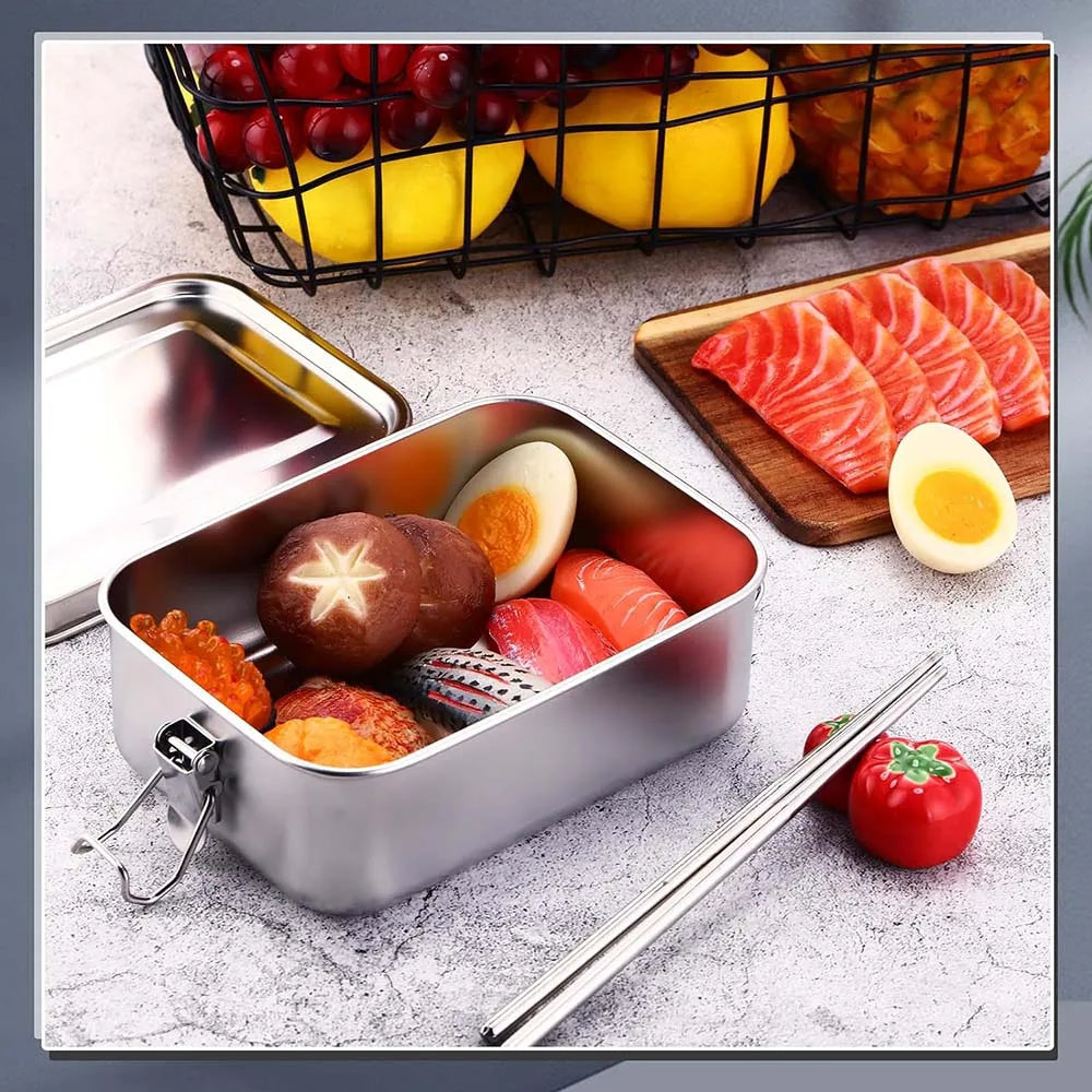 4-Piece Stainless Steel Bento Lunch Box Set