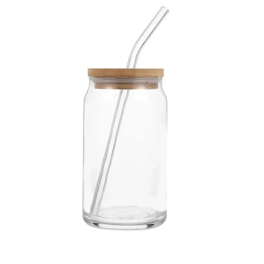 Mason Jar Coffee Mug with Lid & Straw