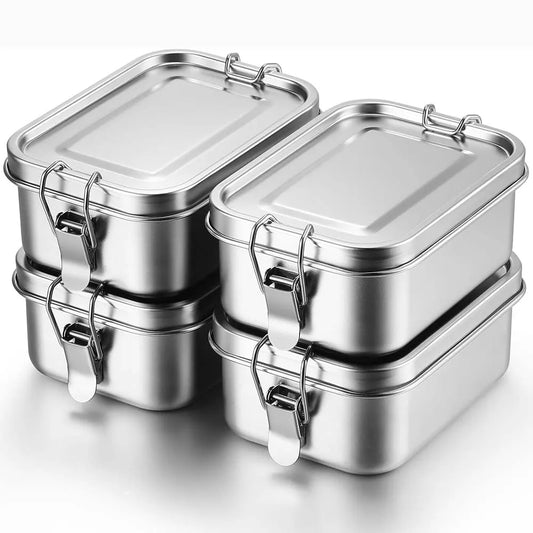 4-Piece Stainless Steel Bento Lunch Box Set