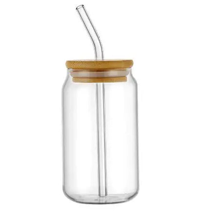 Mason Jar Coffee Mug with Lid & Straw